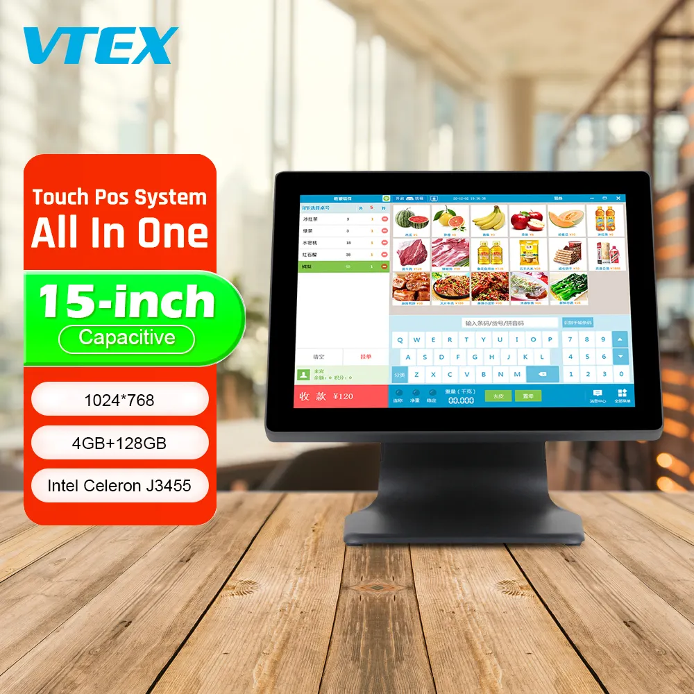 Vtex tutto In un unico Touch Screen Smart Pos terminale punto vendita sistema vento ows Pos con Display del cliente