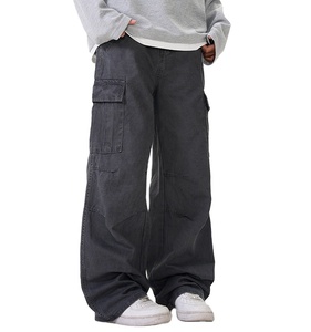 Pantalon cargo vintage délavé pour homme Tone Maillard American Street Style Utility Pockets Design Idéal pour les promenades en ville Usage quotidien - Product Image 2
