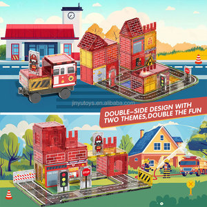 Stelo Montessori giocattoli tessere magnetiche 3D blocco magnetico da costruzione giocattolo educativo fatto da te tessere magnetiche Puzzle tema pompiere <span class=keywords><strong>regalo</strong></span> - Product Image 5