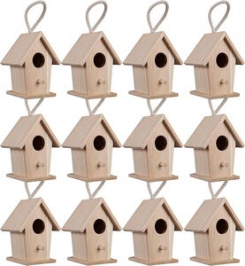 Venta al por mayor barato pequeño tradicional Birdhouse colgante sin terminar Birdhouse al aire libre cajas de anidación - Product Image 1
