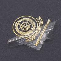 Étiquettes de lettres en métal de transfert transparentes étanches avec logo 3D personnalisé autocollants adhésifs pour plaque signalétique fine en relief or