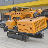 Pile driver photovoltaïque haute précision avec moteur pour installations solaires, haute efficacité, glissière télescopique jaune