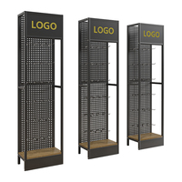 Étagères d'Exposition Métalliques Modulables Portables et Écologiques avec Panneaux Perforés, Autoportantes pour Outils de Magasin de Détail