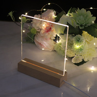 Деревянная подставка с LED-подсветкой и акриловой пластиной, питание от USB, для хрусталя, 3D-изделий из смолы, стекла, DIY ночников, декора