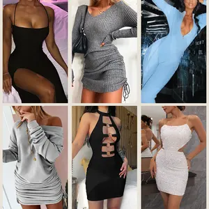 Kadınlar seksi elbise ikinci el giysi balya kullanılan giysiler doğrudan fabrika kulübü giysi satmak