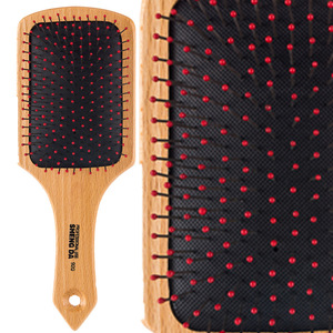 Brosse à cheveux en bois Sheng Da 920, dents en acier rouge, usage professionnel, peigne de massage à domicile - Product Image 5