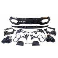 Diffuseur arrière avec embouts d'échappement pour Mercedes-Benz Classe A Hatchback / Berline W177 2019 2020 2021 2022 2023 – Améliorez votre véhicule avec le look A35 A45