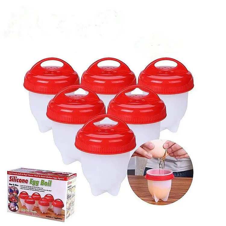 6pcs pack Silicone Egg Boil Egg Cooker Set Silicone DIY Kitchen Accessories Egg Cups With Color Box