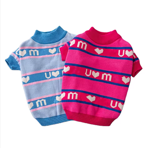 가을 신상품 럭셔리 프린트 울 후디 두꺼운 따뜻한 애완견 스웨터 다양한 사이즈 강아지 옷 - Product Image 1