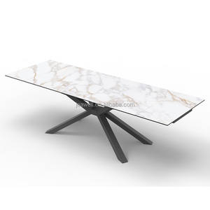 Juego de <span class=keywords><strong>Mesa</strong></span> de <span class=keywords><strong>Comedor</strong></span> <span class=keywords><strong>Extensible</strong></span> con Cubierta de Mármol Cerámico Inol de <span class=keywords><strong>12</strong></span> mm con Capacidad para <span class=keywords><strong>12</strong></span> <span class=keywords><strong>Personas</strong></span>, Fabricado con Patas de Metal y Cubierta de Piedra Sinterizada - Product Image 4