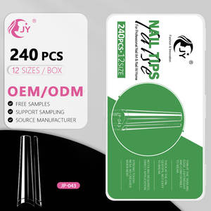 JIEYU PMMA/ABS - Puntas de <span class=keywords><strong>Uñas</strong></span> Cuadradas Francesas <span class=keywords><strong>Largas</strong></span> y Transparentes, Duraderas, Reutilizables, al por Mayor - Product Image 2