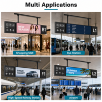 Alışveriş Merkezi Asansör Lobisi Çift Ekranlı Çift Taraflı Uzatılmış Bar LCD Ekran Asılı Dijital Tabela Reklam WiFi CMS İç Mekan