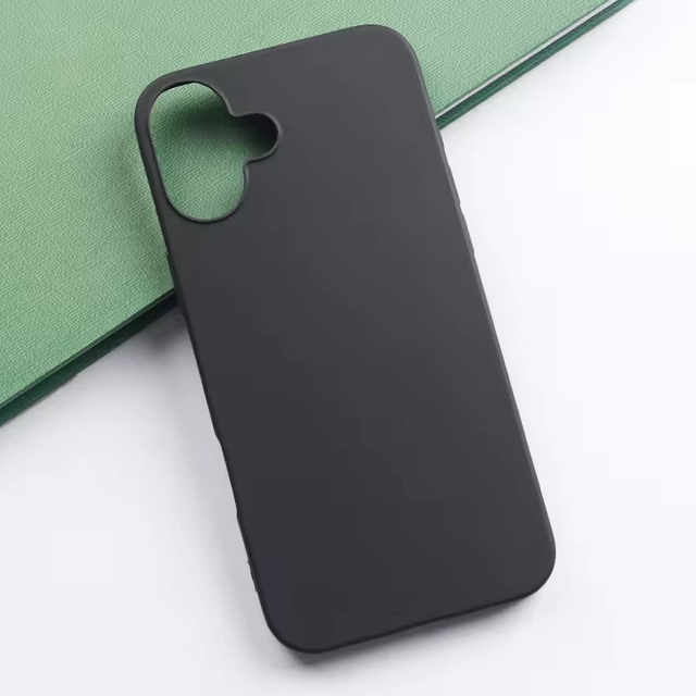 Matte Black Soft Silicone TPU Phone Case for iPhone 16 Pro Max Shockproof Mobile Cover with Comprehensive Protection