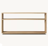 Console moderne minimaliste RH en bois massif, style nordique, chêne, pour salon, villa, entrée, couloir, avec étagère de rangement ouverte, pour la maison