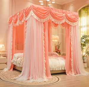 Mosquitero Plegable en Forma de Cono para Niños, <span class=keywords><strong>con</strong></span> Marco, Cortina de Cama Romántica <span class=keywords><strong>con</strong></span> Tres Puertas, Cubrecama - Product Image 4