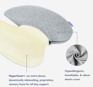 Cushion Lab <strong>Extra</strong> Dense Lumbar <strong>Pillow</strong> Patented Ergonomic Multi-Region <strong>Firm</strong> Back Support Memory Foam Fill Lower Back Pain Relief - Product Image 3