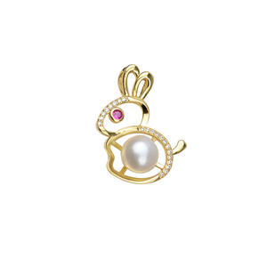 Pendentif lapin en argent S925, pendentif du zodiaque féminin DIY, pendentif Xiang, accessoires en perles 9-11, plateau vide, composants semi-bijoux - Product Image 5