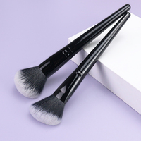 Ensemble de 24 pinceaux de maquillage professionnels entièrement noirs, marque privée pour femmes, poils synthétiques, logo personnalisé, haute qualité, luxe