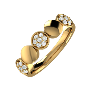 Bague en argent sterling 925 plaqué or avec grappe florale et zircon cubique, bague géométrique moderne de luxe pour femmes, faite à la main - Product Image 1