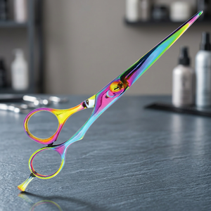 Tijeras de Peluquería Profesionales de 5 Pulgadas, Personalizadas, de Acero Inoxidable de Alta Calidad, con Hoja de Flecha y Mango Largo para Diestros - Product Image 1