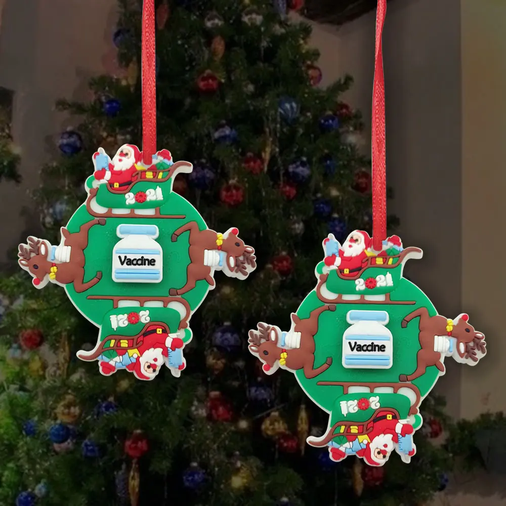 Unique Quarantine Christmas Ornament Fidget Spinner And Tree Hanging Dual-purpose Santa Deer Home Xmas Decorations
