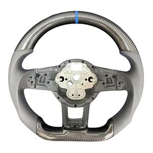 Volant en fibre de carbone pour VW <span class=keywords><strong>Golf</strong></span> <span class=keywords><strong>7</strong></span> MK7 R GTI GTE <span class=keywords><strong>GTD</strong></span> Passat B8 Tiguan MK2 Jetta avec palettes de changement de vitesse Accessoires de voiture - Product Image 1