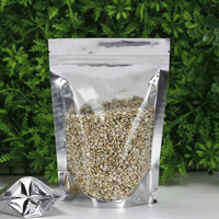 Sachet debout refermable en usine Sacs à pain en plastique avec fermeture éclair de qualité alimentaire transparente/métallisée Sacs pour aliments séchés à fermeture éclair