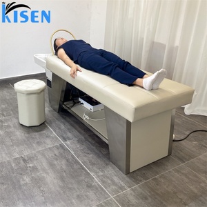 Kisen Hot Sale <b>Grey</b> Hydraulic Massage Shampoo Chair Bed Salon Shampoo Bowl and Chair With Storage <b>Cabinet</b> - Product Image 3