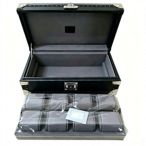 Rectangle Leatherette <b>Watch</b> Box with Velvet Interior and Buckle Closure Red Color Protective <b>Case</b> for Storage - Product Image 5