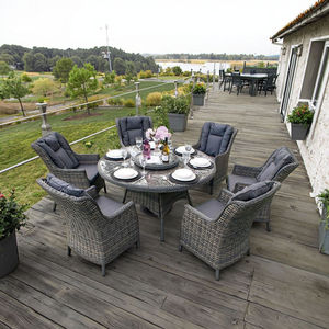 Moderno all'aperto 6 persone giardino rotondo Set da pranzo in Rattan balcone mobili in Rattan <span class=keywords><strong>Lazy</strong></span> <span class=keywords><strong>Susan</strong></span> - Product Image 3