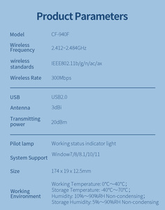 Comfast CF-940F ax300 Chipset aic8800fc trình điều khiển miễn phí wifi6 Dongle USB Wifi Adapter cho PC - Product Image 6