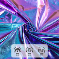 Tissu extensible 4 directions respirant en spandex, interlock, pailleté, brillant, irisé, holographique, à pois, à séchage rapide, pour robe de danse
