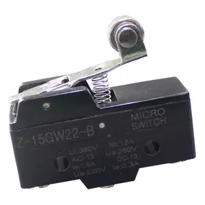 IP40 pendek penggulung tuas otomotif mikro Limit Switch 16A 125/250V sakelar mikro hitam dengan terminal sekrup