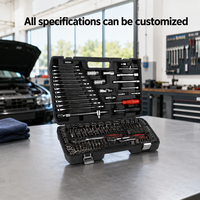 Ensemble d'outils à main de 216 pièces en acier CR-V avec coffret rigide pour la réparation automobile