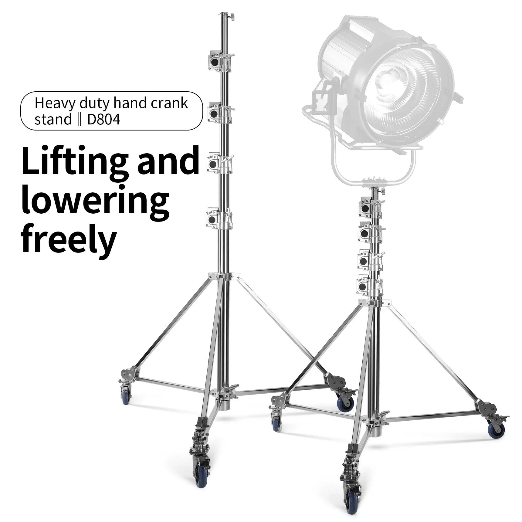 Selens D804 Strato-Safe Crank-up Stand 600cm Hand Crank Lifting Light Stand With Casters For Photo Studio Light Shooting