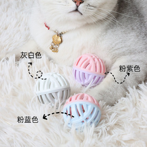 ของเล่นลูกบอลแมว Tpr พร้อมกระดิ่งหลากสีสัน แก้เบื่อสำหรับแมว - Product Image 1