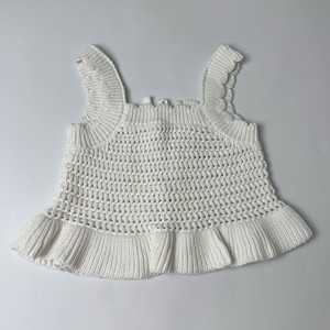 Camiseta informal de verano a la moda para niñas, <span class=keywords><strong>chaleco</strong></span> liso sin mangas con cuello redondo de ganchillo 100% algodón de punto para recién nacidos y niños - Product Image 1