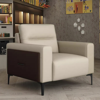 Ensemble de canapés de bureau en cuir de style nordique moderne, modulaires, style européen, pour ateliers, maisons, réceptions commerciales