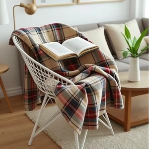 Manta de siesta de franela Coral gruesa de invierno de clase A, manta de cama individual de lana de cordero tejida para uso doméstico, estilo liso - Product Image 3