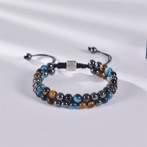 Triple Protection Bracelet 8mm Beads Bracelet Tigers Eye Black Obsidian Hematite Bracelet for <b>Men</b> Women Healing Crystal <b>Bangle</b> - Product Image 2
