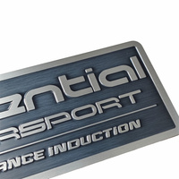 Plaque de nom en métal noir gravée sur mesure, plaque de nom en acier inoxydable embossée avec logo pour machine