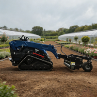 Chargeuse compacte sur chenilles multifonctionnelle à moteur diesel avec accessoire de régulation du sol pour terrains accidentés et entretien agricole de haute performance