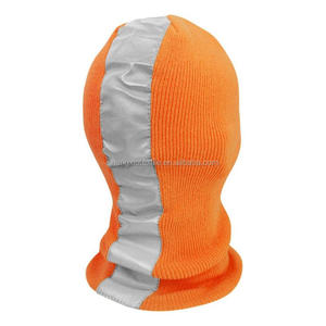 Phản Xạ Knit Ski Mask Mặt Nạ Dệt Kim Mũ Mùa Đông Đồng Bằng Đen Balaclava Beanie Cap <span class=keywords><strong>Hat</strong></span> - Product Image 4