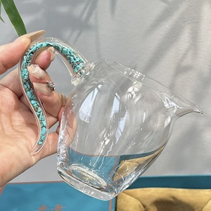 Tazza in Vetro Cristallo Turchese per Uso Domestico, Resistente al Calore, con Manico a <span class=keywords><strong>Becco</strong></span> d'Aquila, Resistente alle Alte Temperature, Stile Nazionale - Product Image 1
