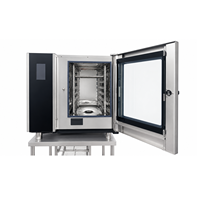 Horno Combinado Eléctrico de 4 Bandejas, Horno Combinado Inteligente con Vapor, Pantalla Táctil y Caldera para Restaurante, Pollo y Pan
