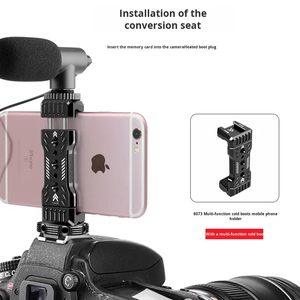 Adaptador de Montura de Zapata Fría Bloqueable de 1/4'' a 3/8-1/4, de Aleación de Aluminio, Mini Portátil para Vlog, Transmisiones en Vivo, Gimbal, Cámara SLR, con Logotipo Personalizado - Product Image 5