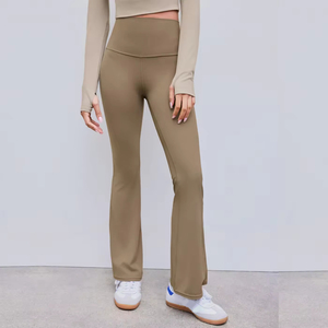 Custom Activewear Outfits Women Logo Women Gym Sport Wear Cross Back Fitness <b>Flare</b> Leg <b>Leggings</b> Women Yoga <b>Leggings</b> - Product Image 2