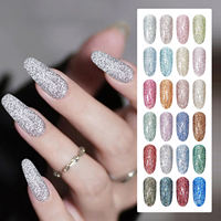 Vernis à ongles gel pailleté populaire en gros, couleurs variées, végétalien, réfléchissant, effet disco diamant, en promotion