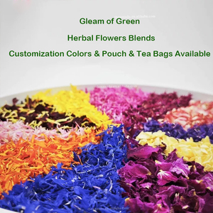 Éclat de vert |   Mélange de fleurs artificielles 12 couleurs 0,5 kg (Rose, Souci, Pâquerette, Œillet) pour garniture de cocktail, pâtisserie, bougies et mélange personnalisé - Product Image 4