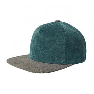 Casquettes Snapback en velours côtelé à deux tons, à visière plate, pour le sport en plein air, OEM ODM, personnalisables - Product Image 1